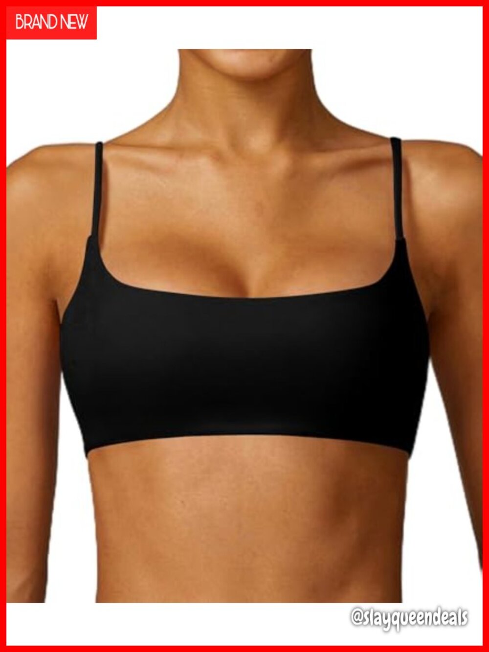 Women's Wirefree Sports Bra Thin Straps Light Support Bralette Removable Pads